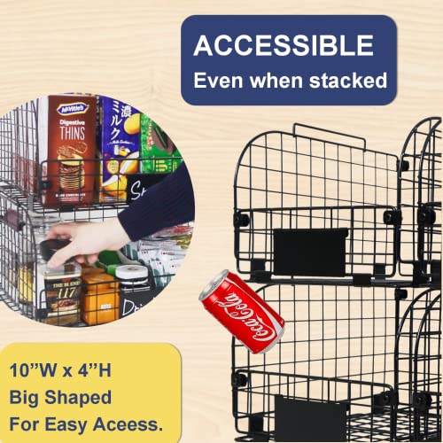 Wire Stackable Baskets for Kitchen Pantry Organizing and Storage U366