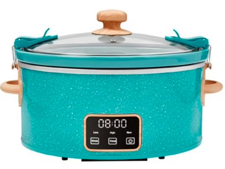 Stunning Pioneer Woman 6 QT Slow Cooker, Locking Lid, Digital Healthy Eating (Brilliant Blooms)
