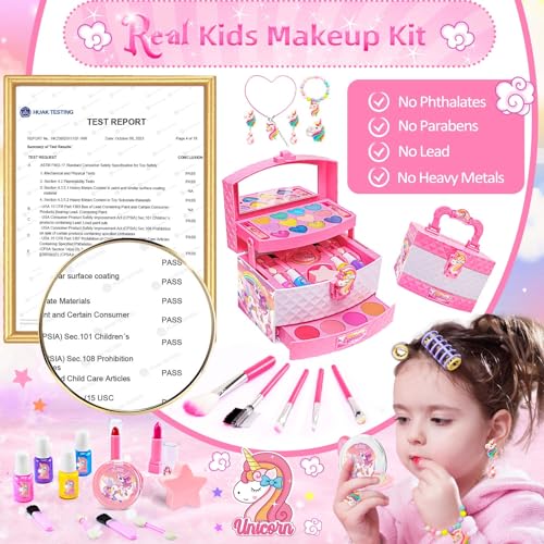 Kids Makeup Kit for Girls, Washable Pretend Play Set M8839