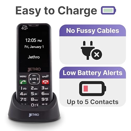 4G Unlocked Senior Cell Phone, Big Buttons, Large Screen, Charging Dock Included X674