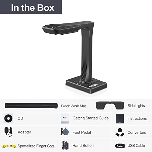 Book Scanner with Auto-Flatten, A3 Document Scanner, OCR, HDMI Support O9173