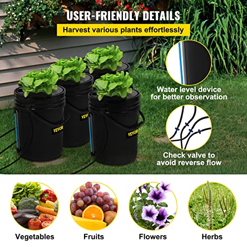 RDWC Hydroponics Grow System with Top Drip, Air Pump and Water Level Device C162