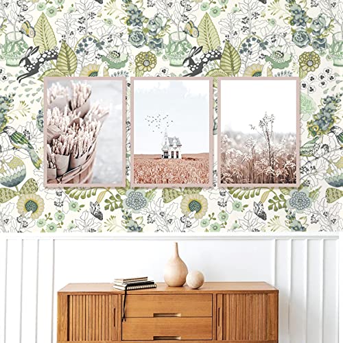 Floral Peel and Stick Wallpaper Green Plants Flower Contact Paper O631