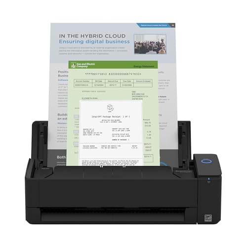 ScanSnap iX1300 Compact Wireless or USB Double-Sided Color Document, Photo & Receipt Scanner with Auto Document Feeder and Manual Feeder for Mac or PC, White