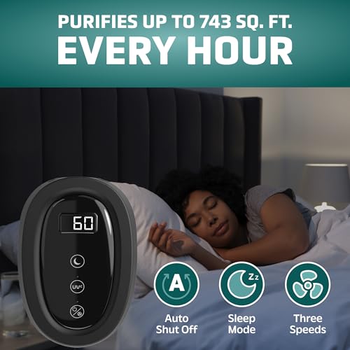Air Purifier with HEPA Filter for Large Rooms, Removes Smoke, Pet Dander, Pollen, and Odors E469