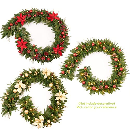 Pre-lit Christmas Garland 9ft with 50 LED Lights, Battery Operated I824