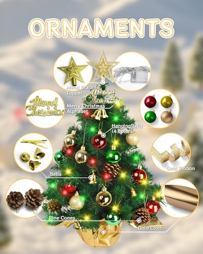 Green Tabletop Christmas Tree with LED Lights B3533