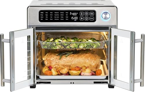 Extra Large French Door Air Fryer Toaster Oven Combo, 26QT Capacity, Stainless Steel P863569