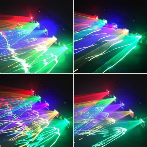 Stage Laser Light, 5 Beam Sound Activated DJ Party Lights with Remote Control O445463