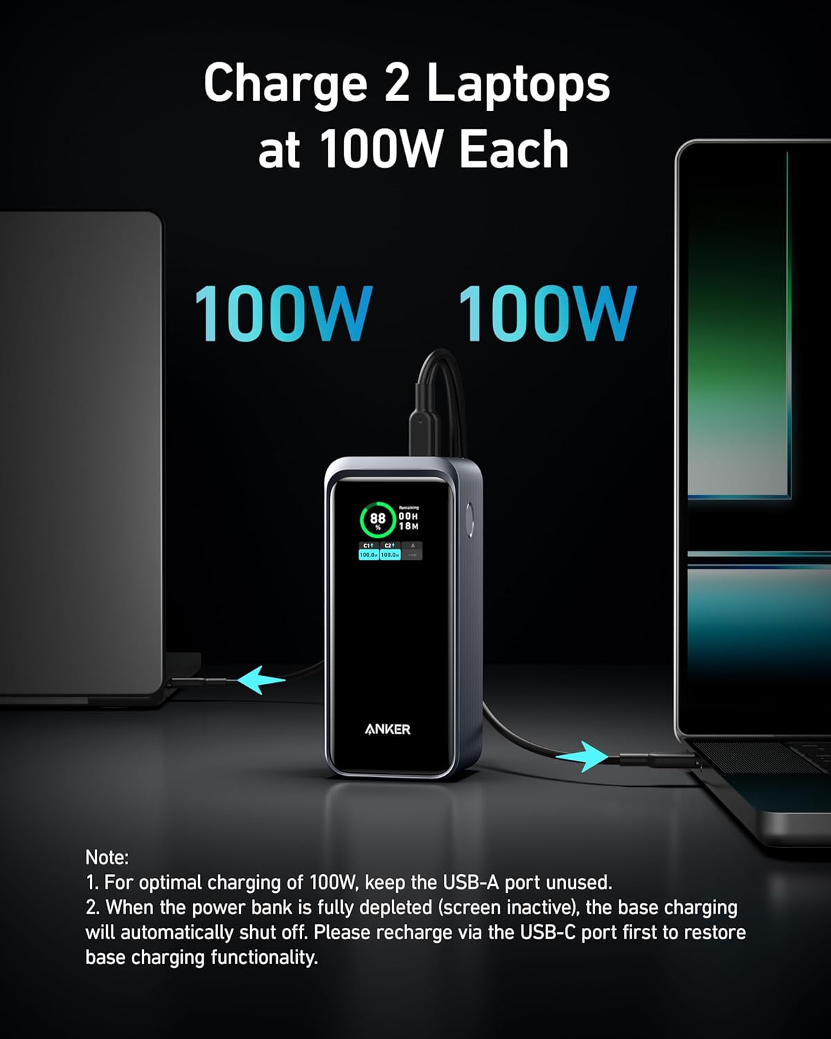 20,000mAh Portable Charger with 200W Output and Built-in USB-C Cable M329496