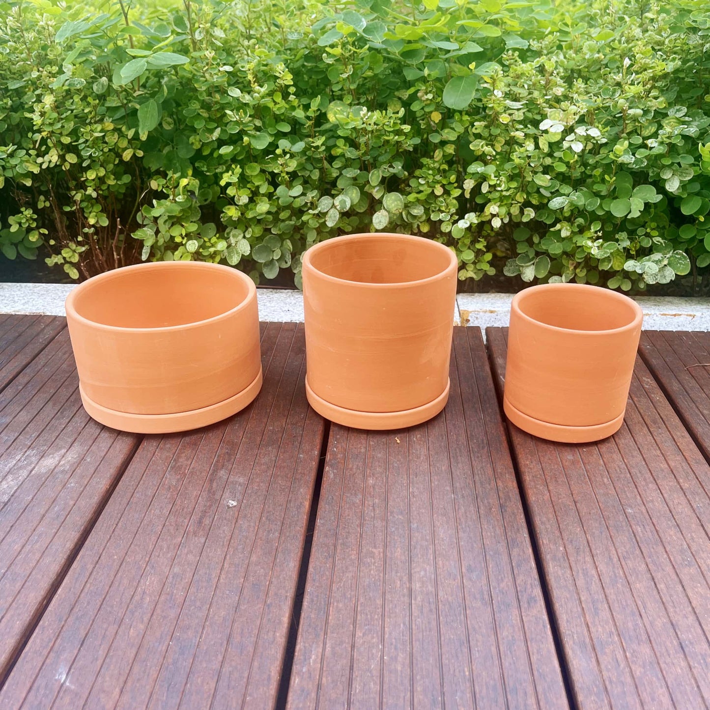 Terracotta Flower Pots with Drainage Holes, 3 Count W9403
