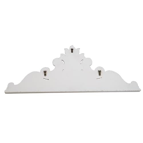 39 inch Floral Carved Wall Sculptures French Country Wall Decor, Shabby Chic White Wood Wall Art, Over the Door Decor C87538
