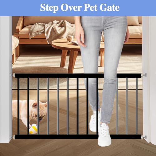 Small Dog Gate for Stairs, Doorways, Pressure Mount, White I398