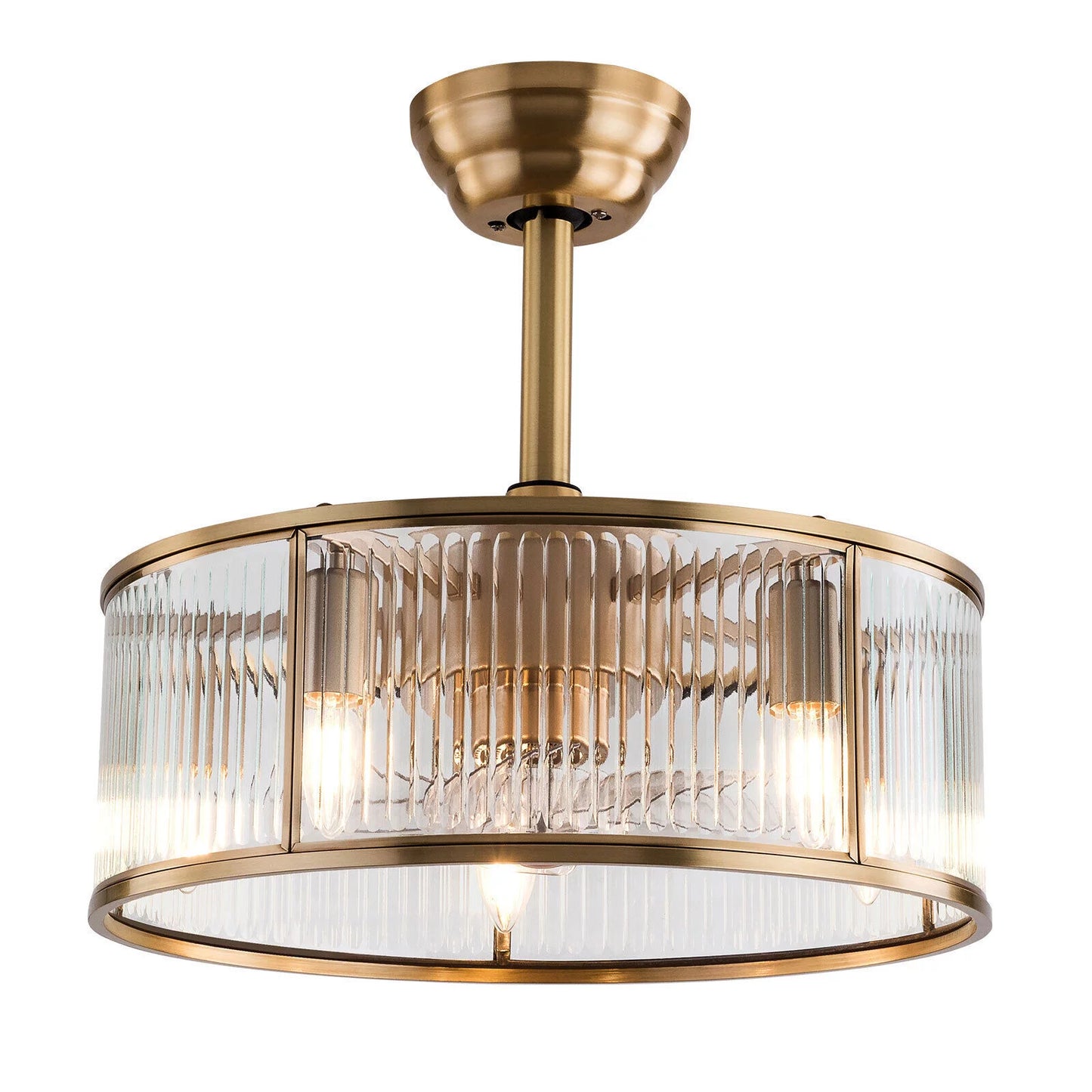 Farmhouse Ceiling Fan Light Gold With Remote Control L2827