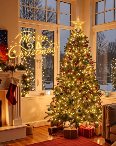 Christmas Star Tree Topper Lighted 3D Gold Pentagram Plug In Indoor Holiday Decor B983