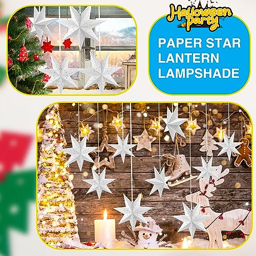 7 Pack 3D Hanging Paper Star Lanterns for Christmas Party Home Decor T9849