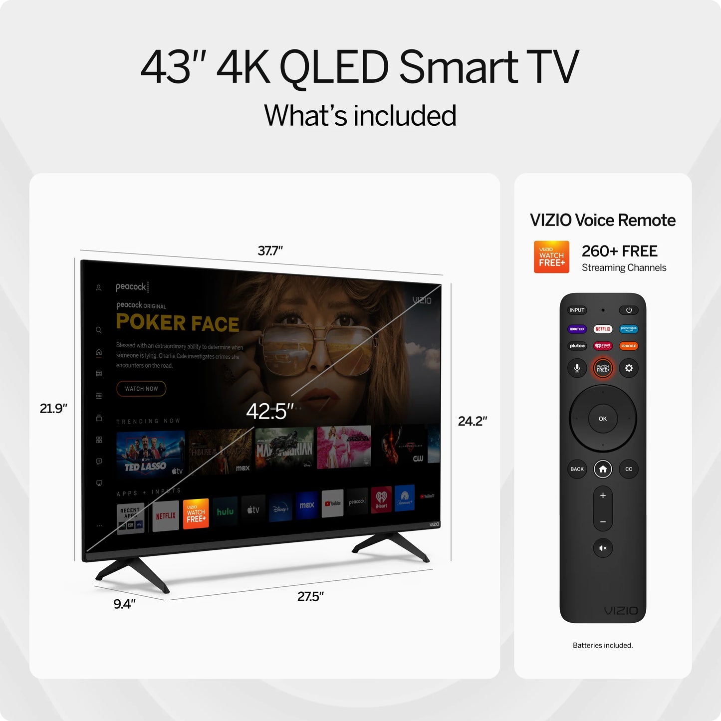 43" 4K QLED HDR Smart TV A641
