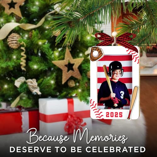 Christmas Ornament Picture Frame - Wooden Landscape Photo Frame for Tree U75225