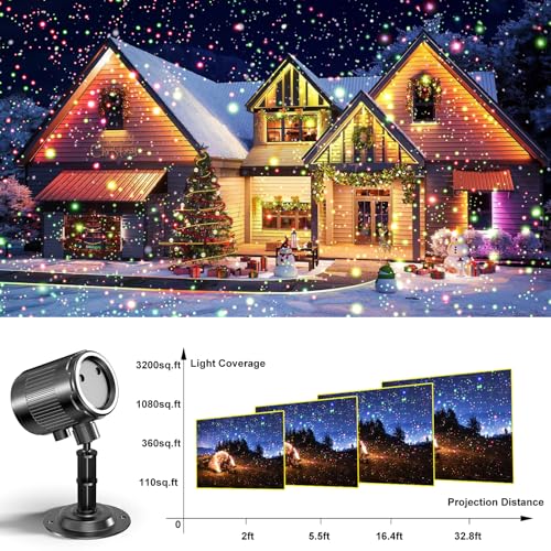 Christmas Laser Projector Light Outdoor, RGB Firefly Moving Lights, IP65 Waterproof for Garden Yard Party Decor W6136