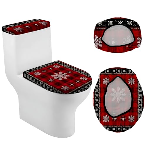 Christmas Toilet Lid Cover, Washable Bathroom Accessory O828