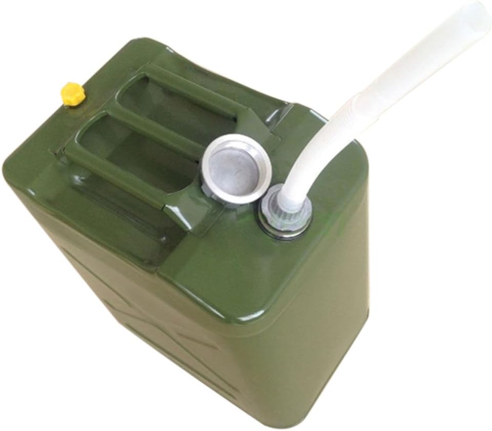 20 Liter (5 Gallon) Gas Can with Flexible Spout, Portable Steel Fuel Tank E57983