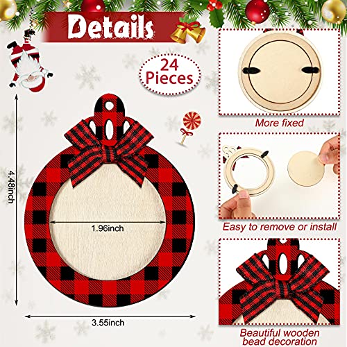 24 Pcs Christmas Photo Ornament Frames for Baby First Christmas Tree Keepsake F1934