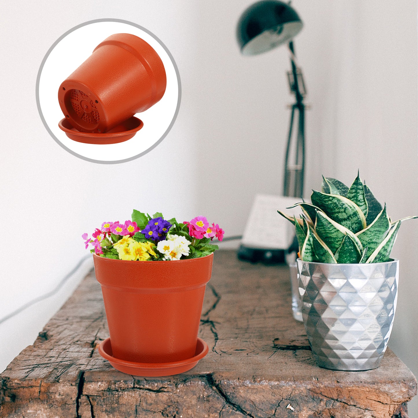 10 Sets Plastic Flower Pots for Garden Nursery Q87904