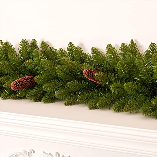 Pre-lit Christmas Garland 9ft with 50 LED Lights, Battery Operated I824