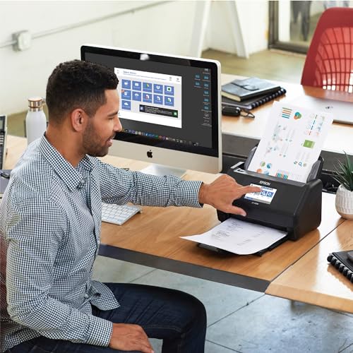Wireless Color Duplex Desktop Document Scanner with 100-Sheet Auto Document Feeder O897465