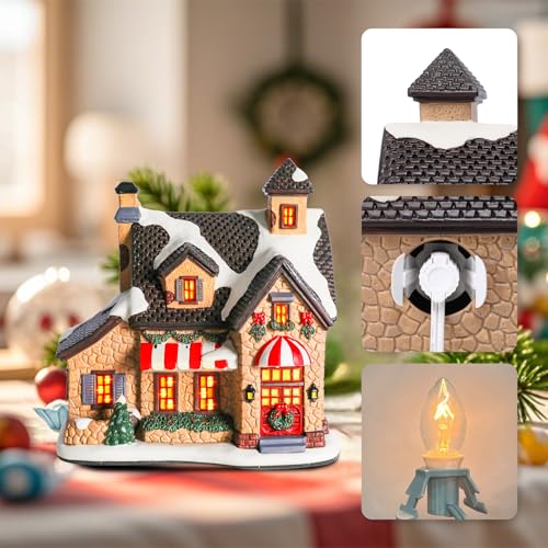 Lighted Ceramic Christmas Village Houses Indoor Decor O58573