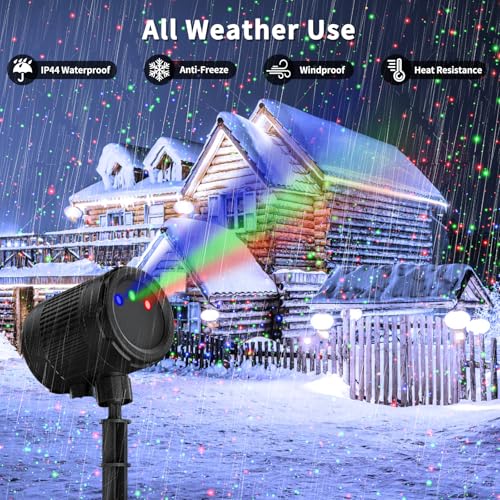 Christmas Laser Lights Projector, Outdoor Moving RGB Starry Show with RF Control T973