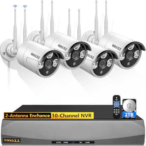 Wireless Security Camera System with 2TB Hard Drive, 4 Cameras, Night Vision Y851678