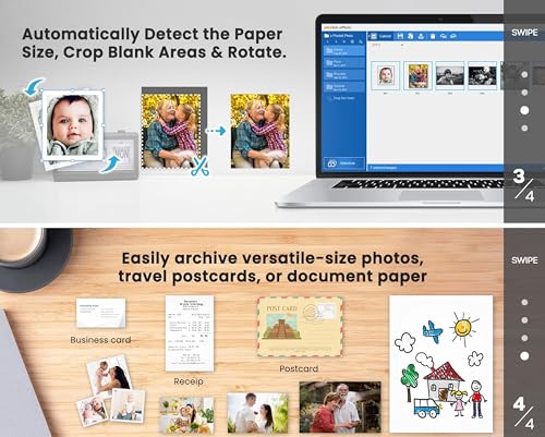 Photo Scanner for 4x6 Photos, Auto Crop and Deskew, CCD Sensor, Mac and PC U643