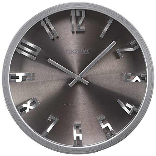 Steel Wall Clock, Silver, 10 x 2 x 10 X122