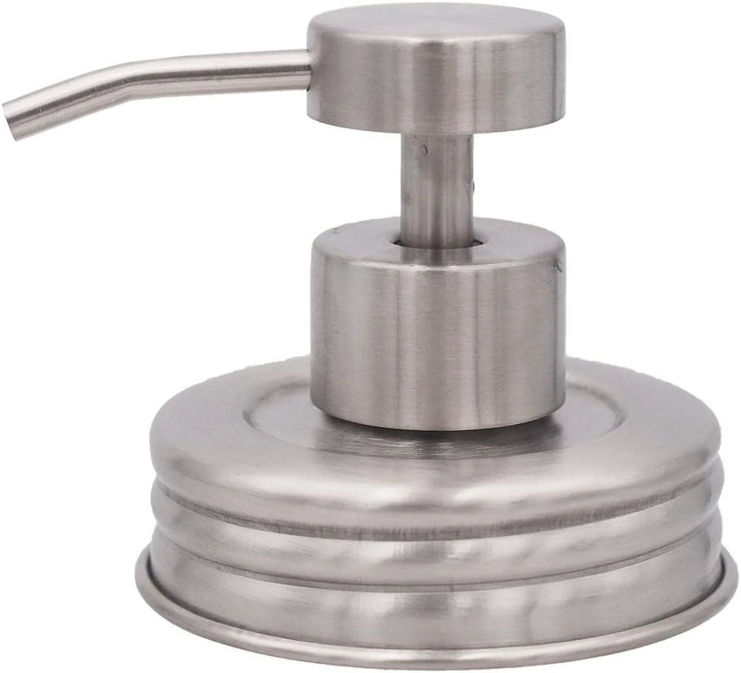Stainless Steel Threaded Soap Pump Lid | Hand Soap Pump Top/ Dispenser Pump Replacement Lids For Mason Jars (Regular Mouth)