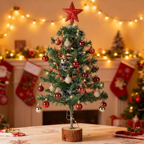 Tabletop Christmas Tree with Lights, 2FT, Remote Control Q84465