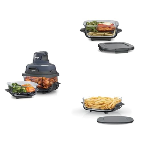 Air Fryer with Glass Containers, 4 QT & 6 Cup, Dishwasher Safe Y888