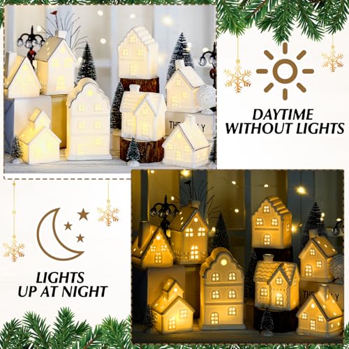 Ceramic LED Christmas Village Set with 8 Houses and 18 Trees C583