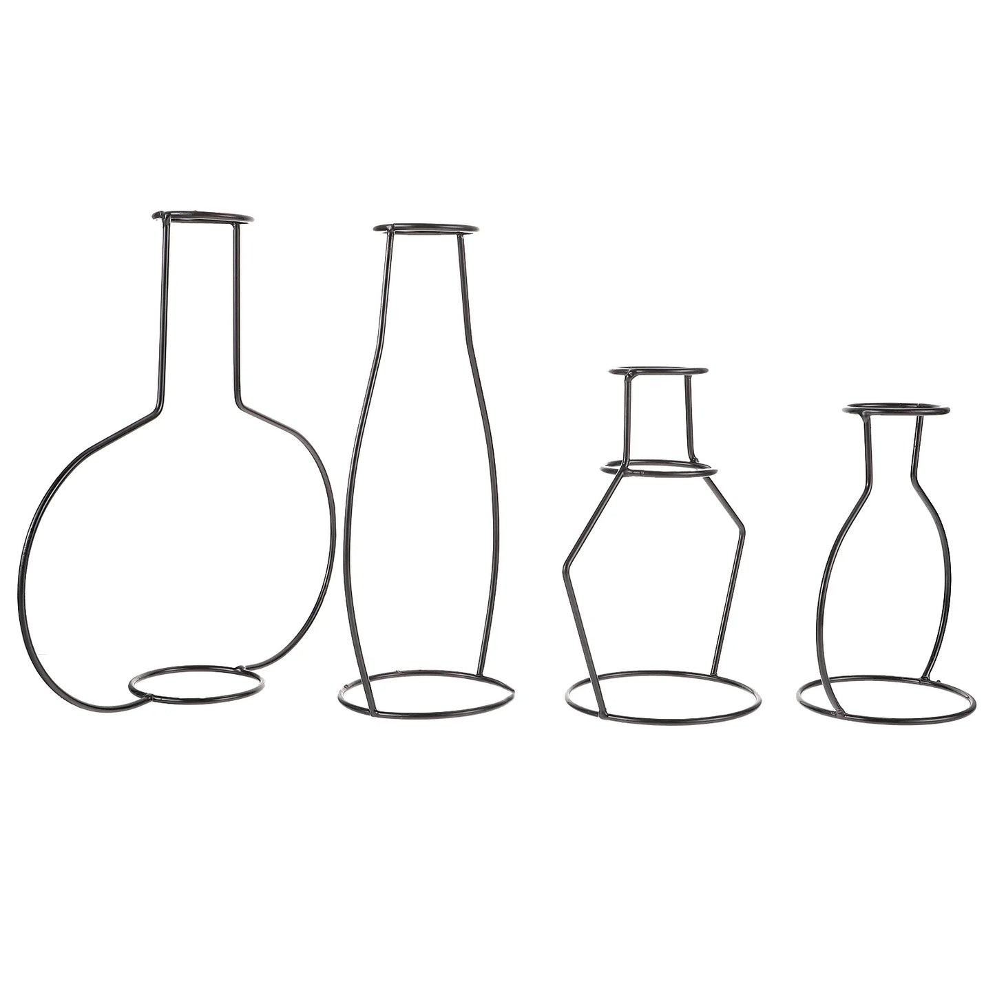 12 pcs Flower Vases with Iron Art Frame for Home Arrangement X99194