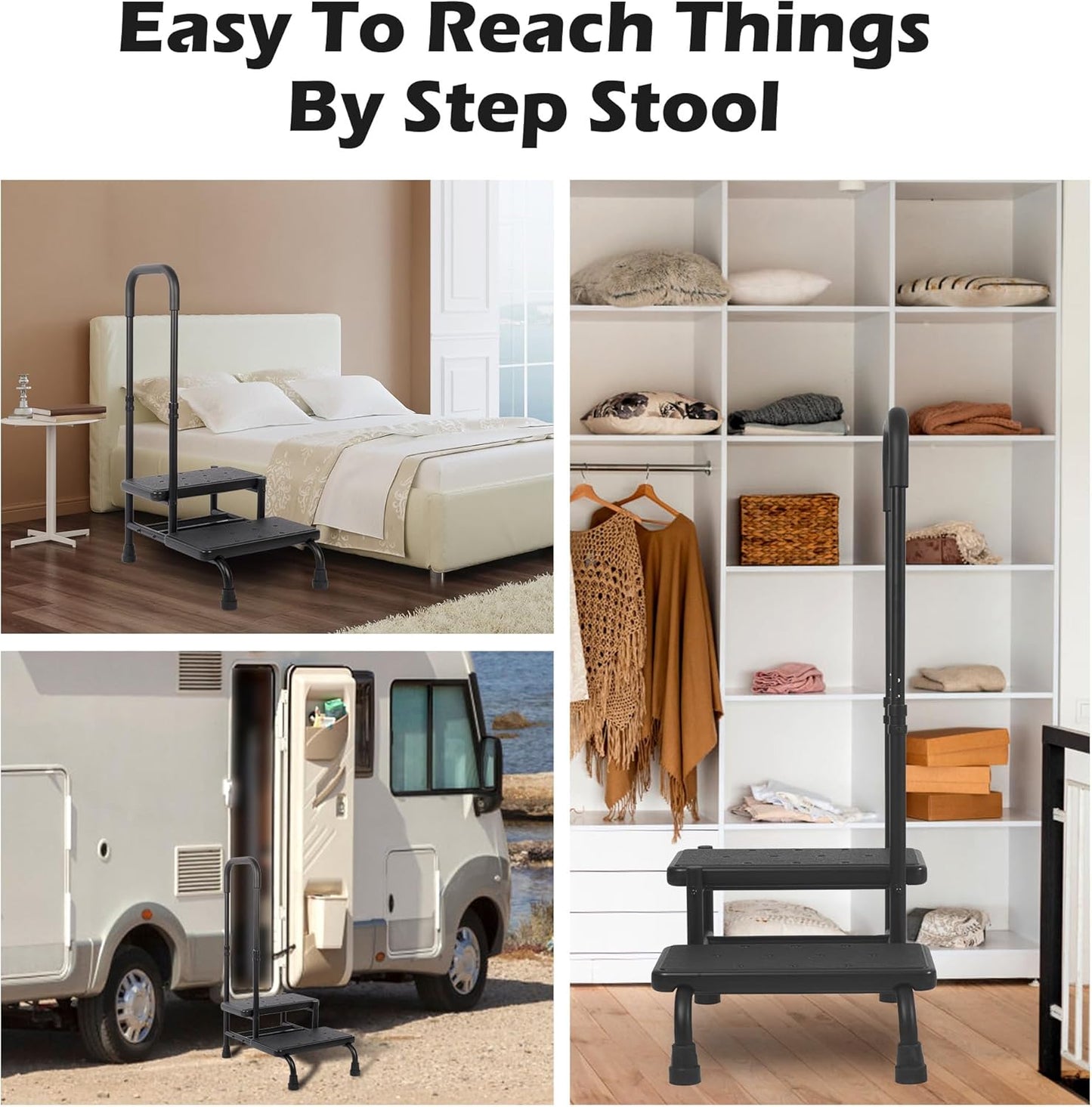 2 Step Stool with Handle for Elderly, Heavy Duty P181620