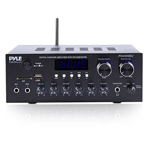 Stereo Power Amplifier 200W Peak with Bluetooth, LED Display, Dual Channel Receiver O439689