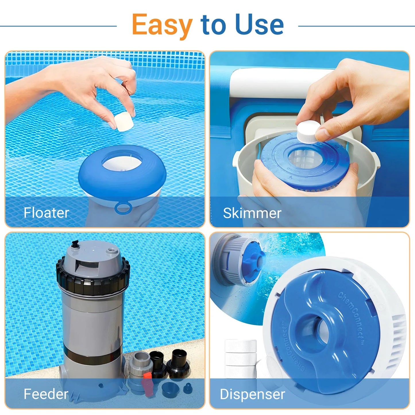 3" Individually Wrapped Chlorine Tablets for Pool, Hot Tubs, Spa D746