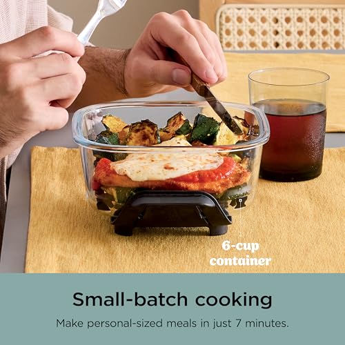 Air Fryer with Glass Containers, 4 QT & 6 Cup, Dishwasher Safe Y888