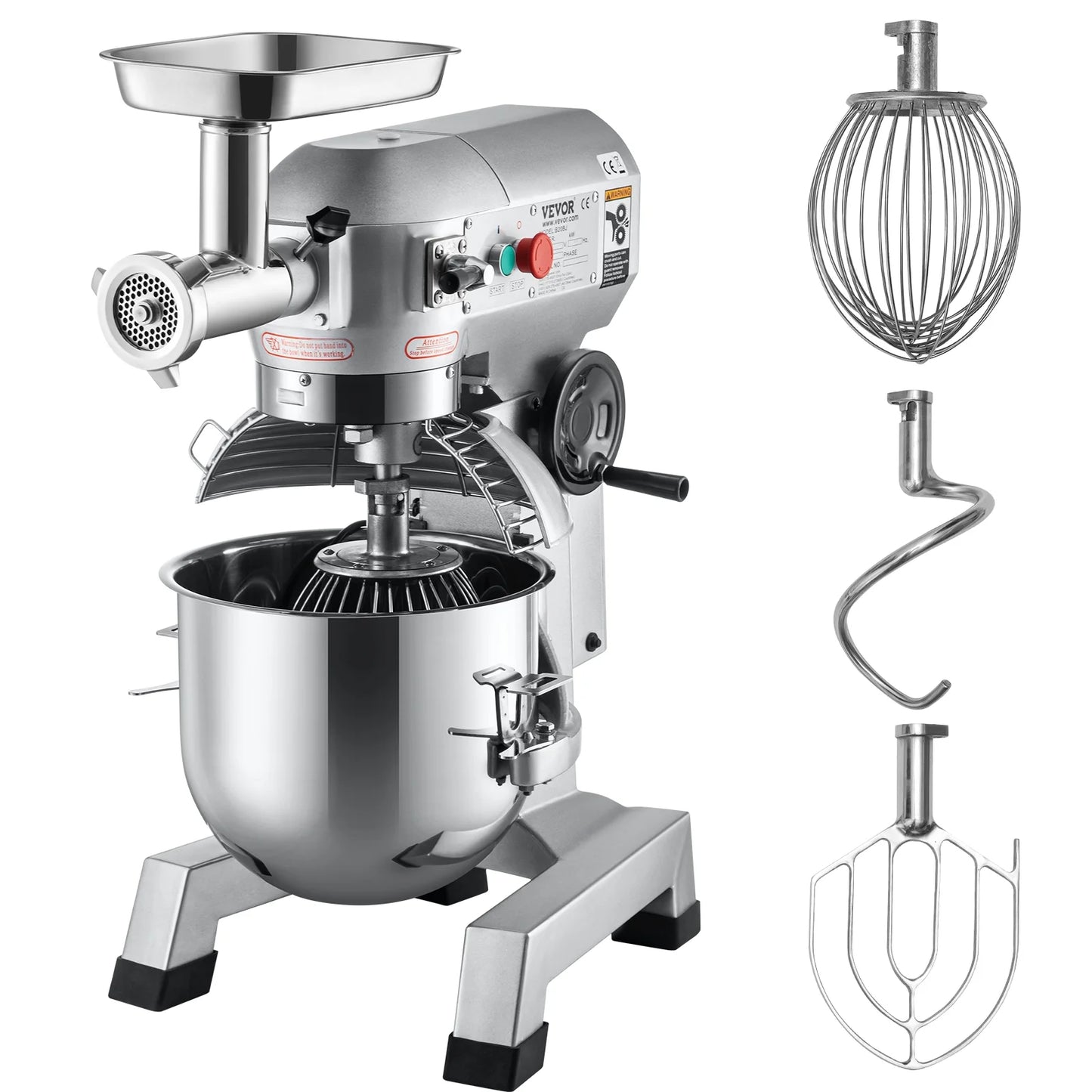Commercial Stand Mixer, 20Qt Stainless Steel Bowl, 1100W, with Meat Grinder I5360