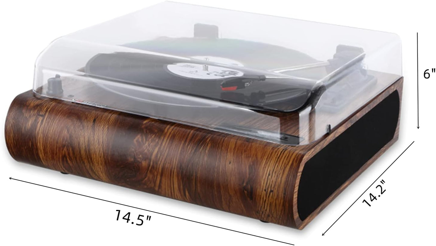 Bluetooth Turntable with Built-in Speakers, Retro Vinyl Player S1155