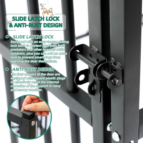 Outdoor Dog Kennel with Heavy Duty Metal Frame and Waterproof Cover G8911
