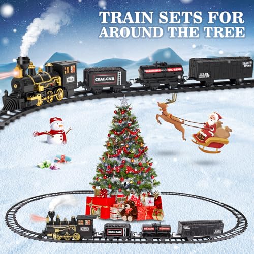 Christmas Train Set with Steam, Lights and Sounds for Kids R63523