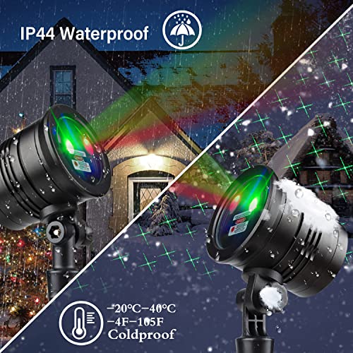 Christmas Laser Lights Red and Green Star Show for Indoor Outdoor Decor O2184