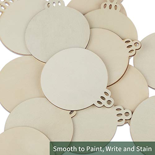 50PCS 4-Inch Unfinished Wooden Christmas Ornaments for DIY Crafts M377079