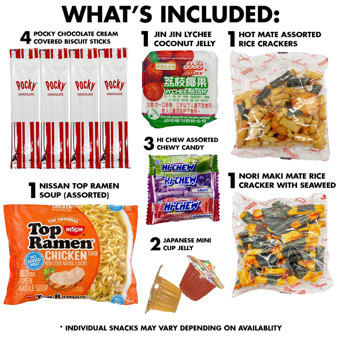 Asian Snacks and Candy Variety Pack 50 Count Gift Box M8112